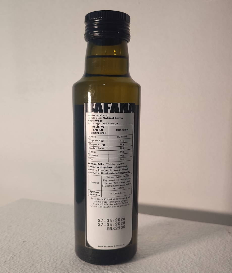 Bafana Erken Hasat  Soğuk Sıkım Zeytinyağı 250 ml