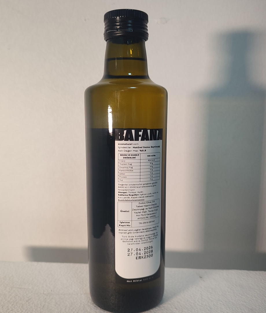 Bafana Erken Hasat  Soğuk Sıkım Zeytinyağı 500 ml